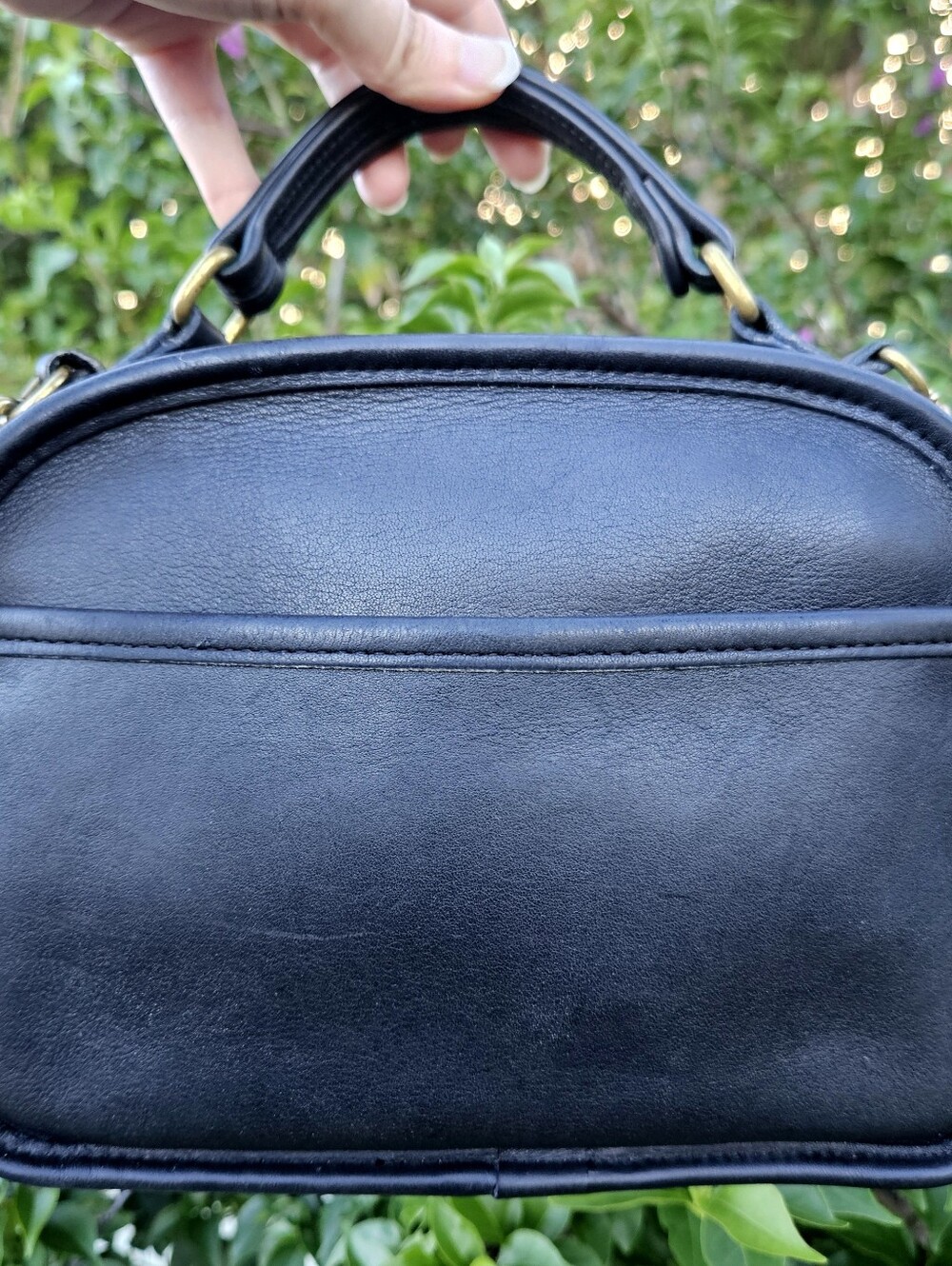 Vintage Coach Lunch Box Bag 9991 Black Glove Tanned Leather Crossbody Satchel